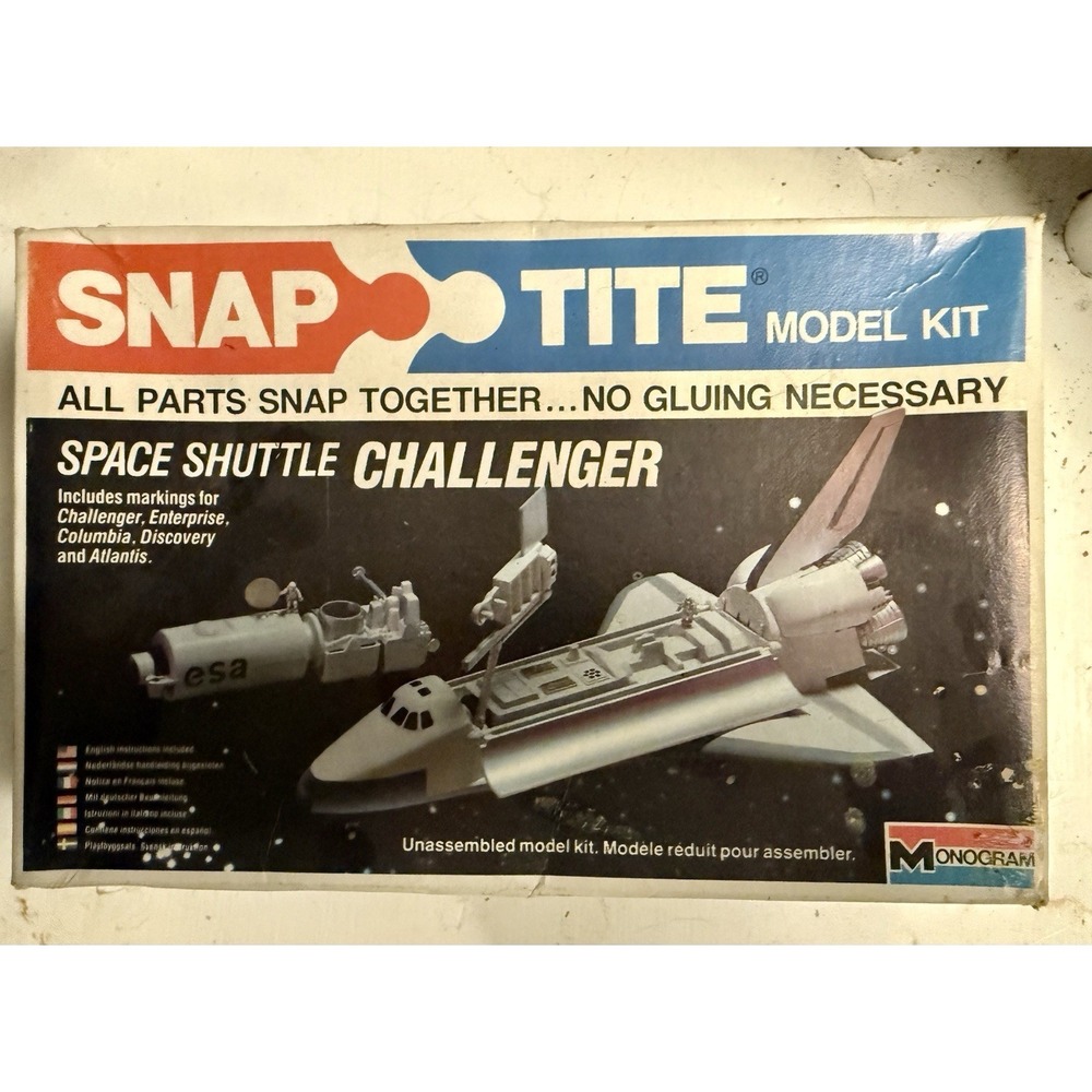 Vintage Monogram Space Shuttle Challenger &‎ Space Lab Model Kit #1014 Open Box